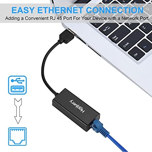 Adaptador USB para Ethernet, HopJuery Driver GRATUITO USB 2.0 a 10/100 Mbps Ethernet LAN Adaptador de rede, adaptador de Internet