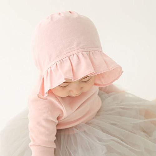 Jellytree Baby Hat Bonnet Toddler Girls Fashion Princesa Ruffle Muslin Lining Cap Infant Lacy Beanie, 3m 6m 12m