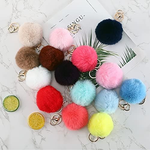 NiceKeeping 60 peças garrafas de viagem vazias com porta -chaveiro Conjunto 15 keychain de pulseira 15 Pompoms Keychains