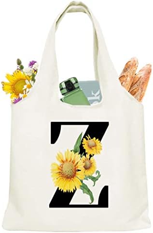 Bolsas de ombro de lona grandes para mulheres iniciais com bolso interno, bolsa de mochila, bolsa hobo, bolsa reutilizável, lavável máquina lavável