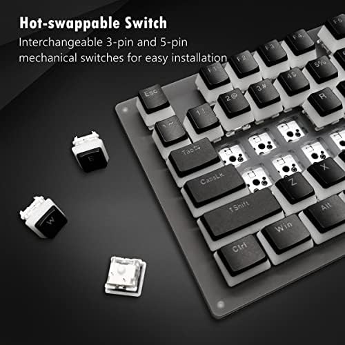 XVX Womier K87 Pro tkl Teclado mecânico, teclado que está em swappable quente com cabo de casca de casca de cabana enrolada