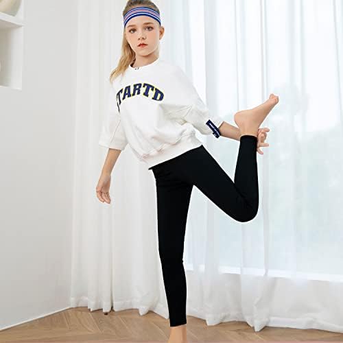Leggings atléticos de meninas Excelente exercícios da dança de ioga ativa calça magra e magro de cintura alta 4-13 anos