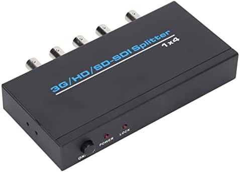 Yyoyy SDI Splitter 1 Entrada 4 saídas, Digital SDI Dispensador SDI Splitter 1x4 suporta SDSDI HDSDI 3GSDI até 1320 pés AC 100