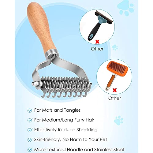 Brush de limpeza de animais de estimação de Frattina, ancinho de subpêns de 2 lados para &, ferramenta de pente e dessediação para cabelos/emaranhados emaranhados para cabelos emaranhados
