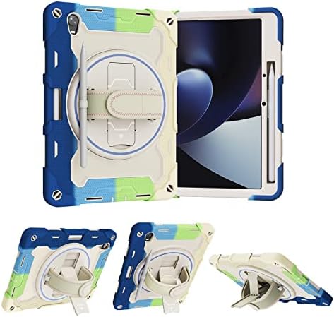 Tablet PC Protection Kids Case Compatível com Oppo Pad 11, suporte elástico de vários ângulos+360 ° Correia manual ajustável de 360