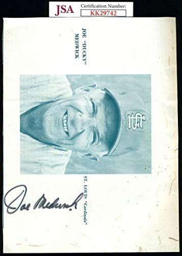 Joe Medwick JSA CoA assinado a mão 6x8 Cardinals Photo Autograph