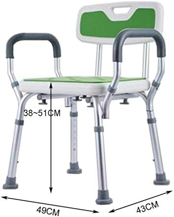 Lzlyer Shower Cadeira Baça de banheira portátil com braços e costas, ferramenta de banho de altura ajustável ， Anti