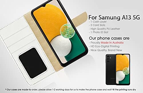 Para a Samsung A13, para o Samsung Galaxy A13 5G / 4G, capa de capa de carteira de flip de flip, A31043 Lobo Espiritual