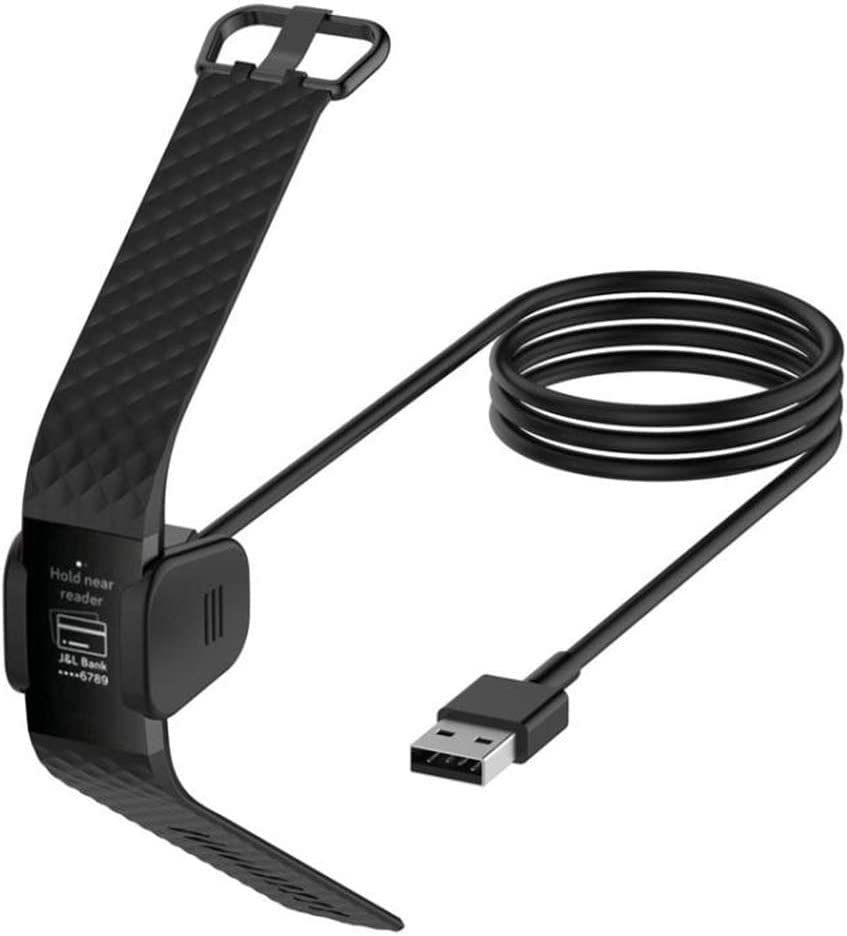 Tucana Charger Compatível para Fitbit Charge 3 - Substituição do adaptador USB Cabo de carregamento de carregamento para