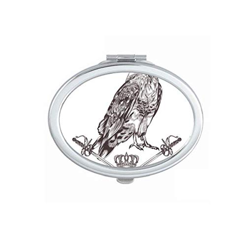 Eagle Crown Animal Barroce espelho portátil dobra maquiagem de mão dupla lateral óculos