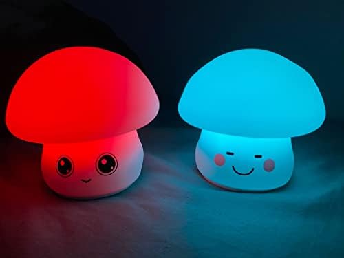 YALAZ Night Light for Baby Kids Lovely Mushroom Shape Bursery Lamp Lamp Recargável Mudança de cor por sensor de toque para