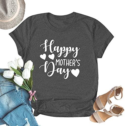 Feliz dia das mães camiseta 2023 para mulheres mamãe avó letra impressão camiseta de verão Blusa de manga curta casual casual