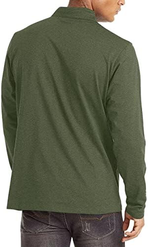 Pullover masculino de kefitevd 1/4 zip lã de manga longa Camisas de manga longa Desempenho de ajuste seco, executando exercícios atléticos