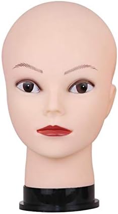 Milageto Male -Female Mannequin 22 '' Cabeça com peruca de exibição de suporte para suporte - Maquiagem branca