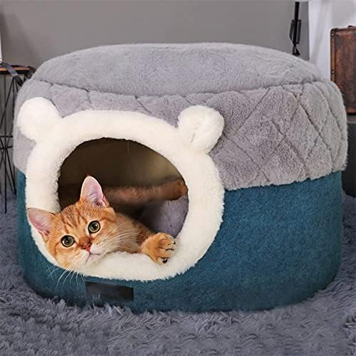 CAVE DE CAVE CAVE CAVA CAVE CAVE, cama de caverna de gatinho macio para gatos, 2 maneiras de usar casas de animais de estimação internas, almofada removível Ultra Ultra Soft Pet Bed de animais de estimação