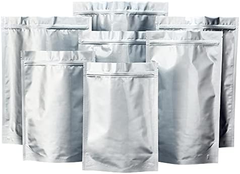 20pcs selvagens de capa de alumínio selvagem, bolsas de vedação, sacos de armazenamento de alimentos com zíper para embalagem de café, grãos, nozes, doces, biscoito 3.54x6.3inch