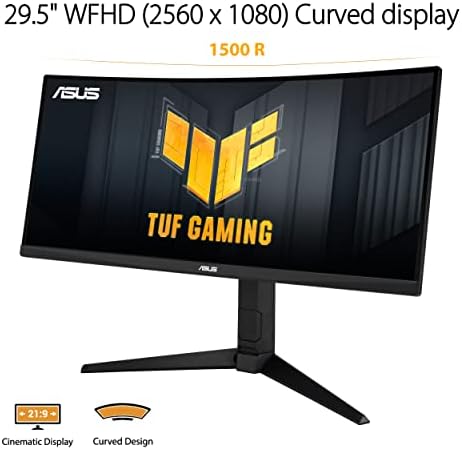 ASUS TUF Gaming 30 ”21: 9 1080p Ultrawide HDR Monitor HDR - WFHD, 200HZ, 1MS, Blur de movimento baixo extremo, FreeSync Premium,