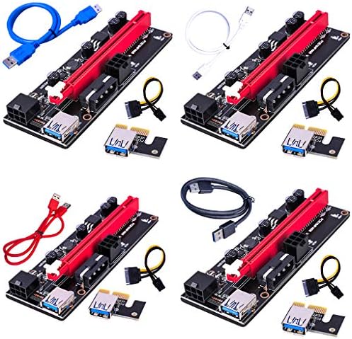 PCI-E PCIE RISER 009 Express 1x 4x 8x 16x Extensor USB RISER 009S GPU Dual 6pin Card Sata 15pin para BTC Miner PCI E USB riser 009s