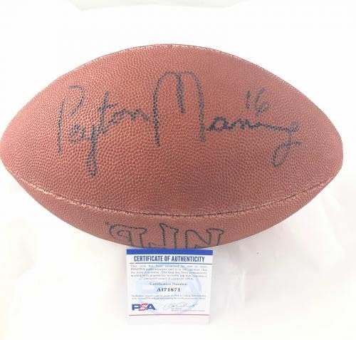Peyton Manning assinou futebol PSA/DNA Denver Broncos Colts autografados - Bolsas de futebol autografadas