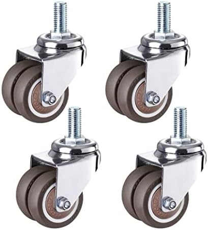 Morices Casters giratórios giro, giro, giro, rodízios industriais de haste com rosca M12x25mm, roda giratória de borracha