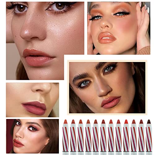 Xarope de bolo 2pc Lipstick lápis Lip Lip Velvet Silk Lip Gloss Maquiagem Lipos de Lipliner com Lipos Lips Sexy Torno Cosmético Fácil