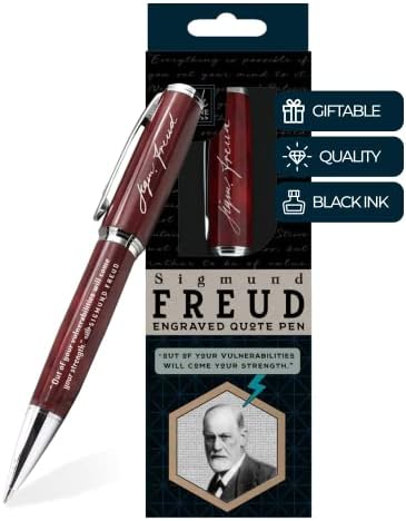 A caneta de cotação gravada com tinta Sigmund Freud - fora de suas vulnerabilidades, virá sua força. - Presentes de psicologia