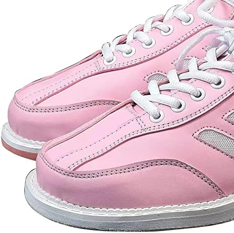 Sapatos de boliche para mulheres, tênis de boliche respirável rosa para academia