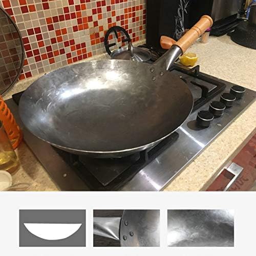 Woks não revestidos para panela de cozinha antiquada tradicional woks de ferro panela