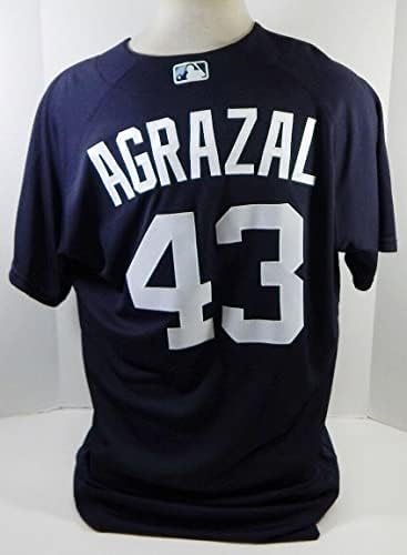 2020 Detroit Tigers Dario Agrazal 43 Jogo emitido Navy Jersey Spring Training 9 - Jogo usada MLB Jerseys