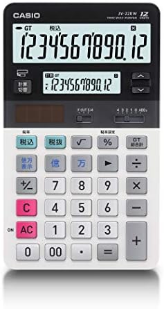 Calculadora de desktop de tela dupla JV220, LCD de 12 dígitos, 4-1/4 x 7-1/4