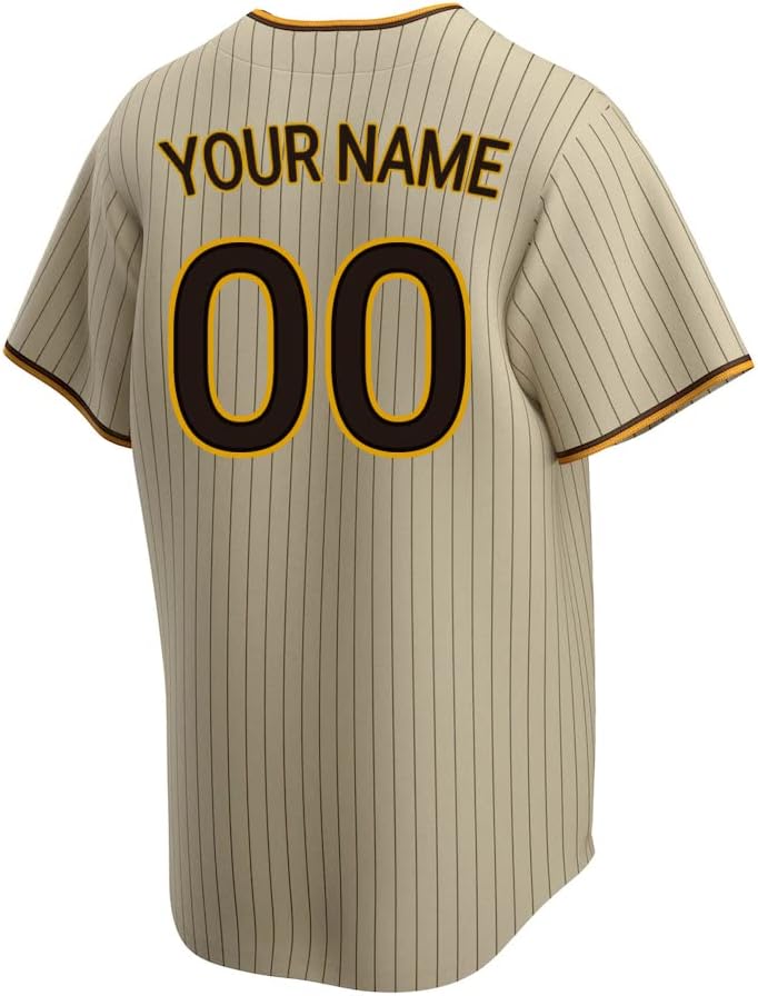 Jersey de beisebol personalizada com seu nome e número na camisa de volta, uniforme personalizado de beisebol para homens
