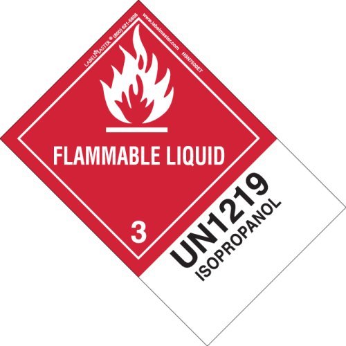 LabelMaster HSN7500ET Labela líquida inflamável, UN1090 Acetona, papel, guia gasta, Hazmat, 5,9 x 4