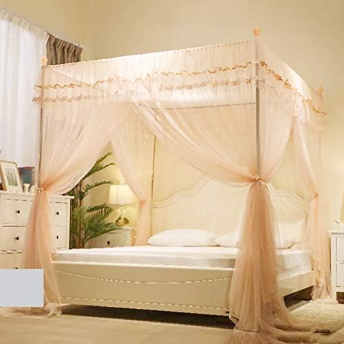 ASDFGH CRYPTION Landing Princess Bed Canopy, estilo europeu de estilo 4 cantos postos de cama de canopy redes de mosquito infantil,