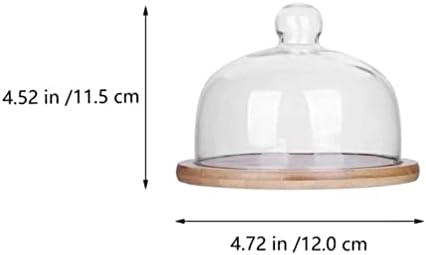 Carrier de bolo redondo de cabilock 1 conjunto de cúpula de vidro Stand Stand Cupcake Candy Display Plate com cúpula