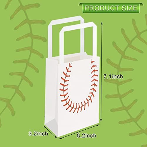 Outus 18 peças Bolsas de beisebol brancas Bolsas de festa de beisebol Bolsas de favor com linhas de beisebol Tream sacos de doces