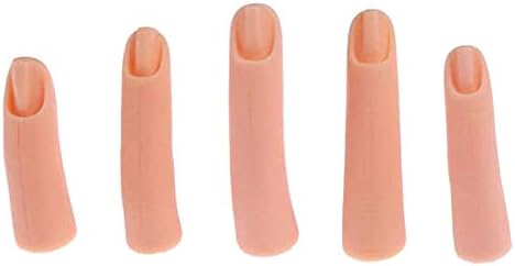 GSHLLO 5 PCS Silicone Practice Fingers Modelo de prática de dedos de treinamento falsa para acrílico Gel Unh Nail Art