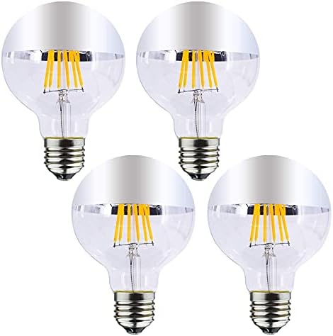 Iluminação LXCOM G80/G25 LUZES GROBAMENTO GROBAMENTO 7W LUZ DE LUZ DE LUZ DE LIGADA LED MEIO CHROMO DIMMÁVEL BULS EDISON VINTAGEM COM