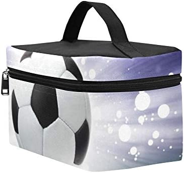 Bola de futebol esportiva Bola de futebol brilhante Bright Gre Pattern Lanch Box Bag Bag Luncher Bolsa de almoço isolada para mulheres/homens/piquenique/passeio de barco/praia/pesca/escola/trabalho