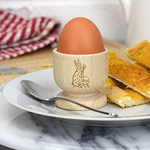 Azeeda 'coelho e ovo de páscoa' copo de ovo de madeira