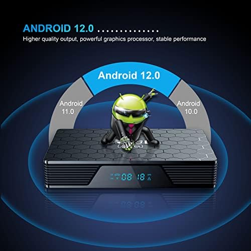 Android TV Box 12.0, x98h Pro Android TV Box 1000M LAN Ethernet, Android Box 4 GB RAM 32GB ROM com H618/4K/3D/H.265/BT 5.0 Smart