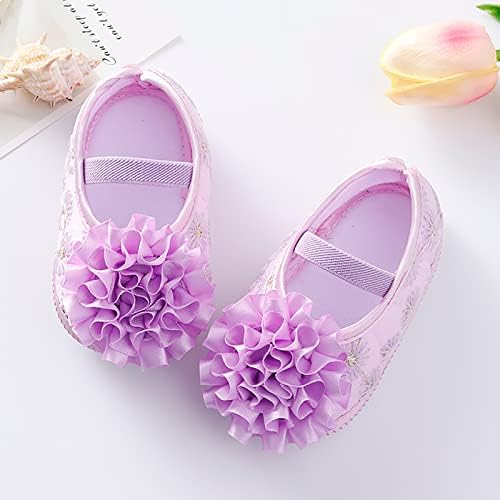 Polg Infant Baby Girls Sof Sole Princess Vestido de noiva Mary Jane Flats Pré -Lalvada