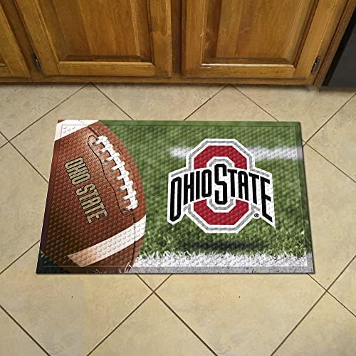 Fanmats 19196 Ohio State Buckeyes Rubber raspador de tapete da porta