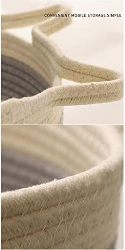 Cama de animal de estimação redonda de Czdyuf com corda de algodão acolchoada, cesta de tecido macio, lavável confortável