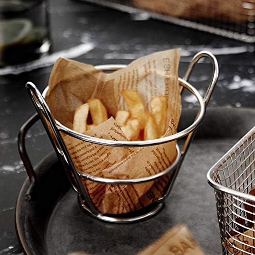 Cesta de comida mini cesta de comida batatas fritas sobremesa cesta de pão doméstico casa inoxidável cesta