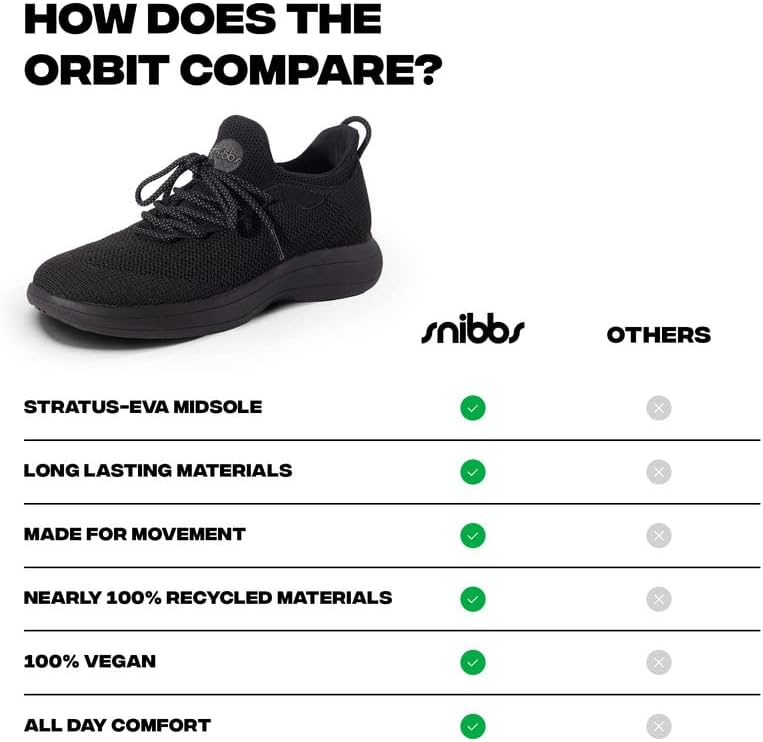 Snibbs Orbit Work & Walking Shoes para homens e mulheres | Tênis não deslizantes para enfermagem, serviço e indústria de restaurantes