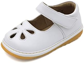 Little Mae's Boutique Mary Jane Shop Shoes para meninas para crianças, sapatos de caminhada ideais com Squeaker removível