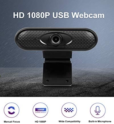 1080p webcam com microfone, webcam de vídeo widescreen de foco manual, webcam da webcam, laptop USB 2.0 PC Webcams,