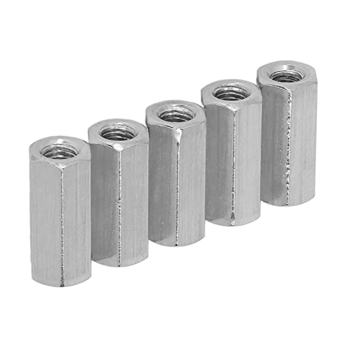 5pcs m10x1.5 17 l40mm porcas de acoplamento hexadecimal, 304 rosca de aço inoxidável