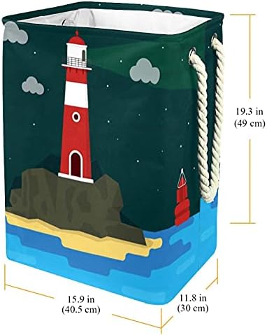 Cesta de lavanderia grande com alças, oxford lavanderia cesto de lavanderia oxford de lavanderia de brinquedos de roupas para crianças para crianças, berçário de berçário cozinha, farol de praia