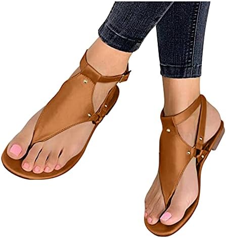 RVIDBE Sandals for Women Tamanho 12 Mulheres do dedo do pé de pé de sandálias planas sapatos de verão